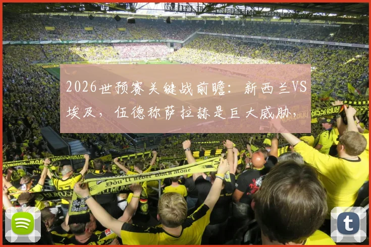 2026世预赛关键战前瞻:新西兰VS埃及,伍德称萨拉赫是巨大威胁,胜者将基本锁定出线席位